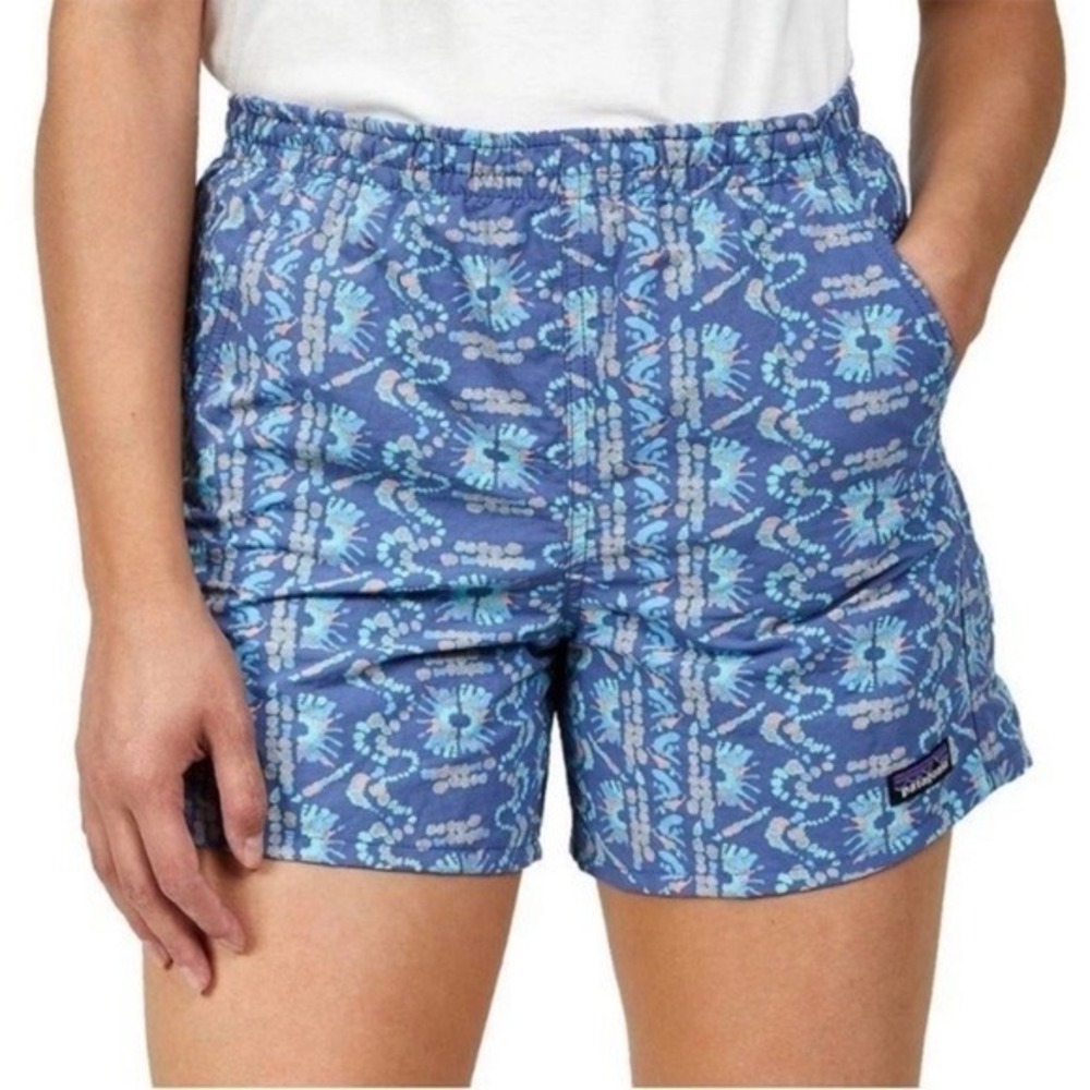 Patagonia Baggies 4" Inseam Sunshine Dye Current Blue Shorts XS Drawcord Pockets